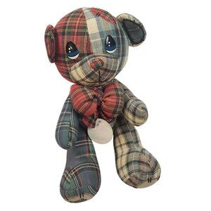 1996 Precious Moments Parker Plaid Jointed Patchwork Teddy Bear 1760 NWT